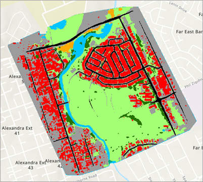 Couche Alexandra_Land_Cover (Occupation_Sol_Alexandra) sur la carte