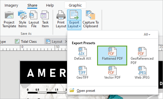 Flattened PDF (PDF aplati) dans la bibliothèque Export Layout (Exporter la mise en page)