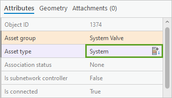 Type de ressource défini sur System (Système) dans la fenêtre Attributes (Attributs)