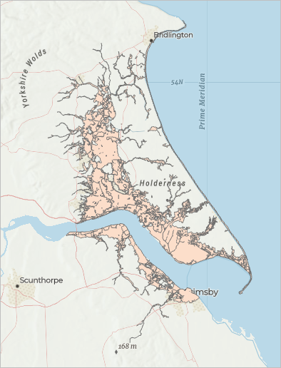 Données d’inondation affichées correctement sur l’un des côtés de l’estuaire de Humber