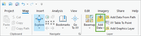 Bouton Add Data (Ajouter des données) sur le ruban