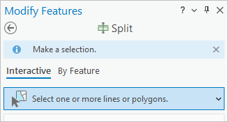 Select one or more lines or polygons (Sélectionner un ou plusieurs polygones ou lignes) dans la fenêtre Modify Features (Modifier des entités)