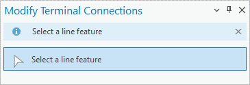 Select a line feature (Sélectionner une entité linéaire) dans la fenêtre Modify Terminal Connections (Modifier les connexions des bornes)