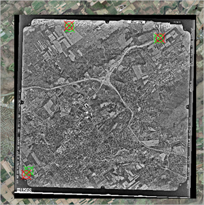 Trois points de contrôle sur la carte