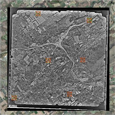 Six points de contrôle alignés sur la carte