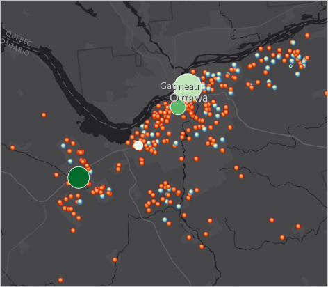 Carte des clients potentiels et des localisations des salons