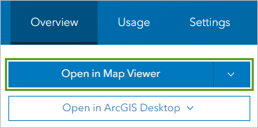 Bouton Open in Map Viewer (Ouvrir dans Map Viewer)