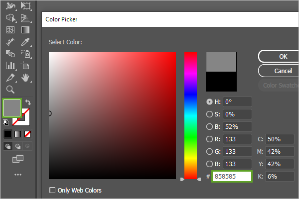 Fenêtre Color Picker (Sélecteur de couleurs)