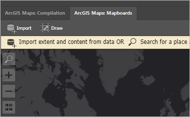 Fenêtres ArcGIS Mapboards (Cartes) et Compilation (Compilation) regroupées