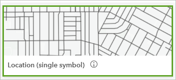 Fenêtre Styles (Styles) avec Location (single symbol) (Emplacement (symbole unique)) mis en évidence comme style de dessin à essayer