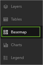 Bouton Basemap (Fond de carte) de la barre d’outils Contents (Contenu)