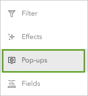 Pop-ups (Fenêtres contextuelles) dans la barre d’outils Settings (Paramètres)