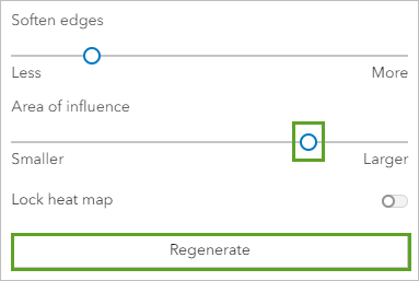 Zone d’influence configurée et bouton Regenerate (Régénérer) dans la fenêtre Style options (Options de style)