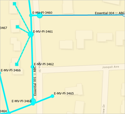 Carte représentant l’intersection de Jonquil Ave. et Main St.