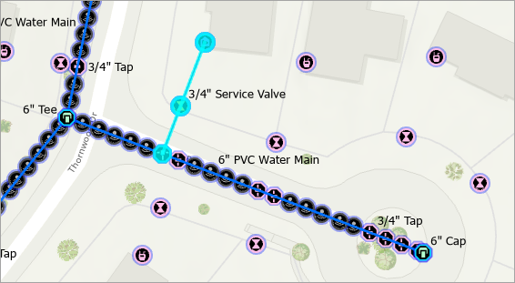 Nouvelles entités sélectionnées sur la carte