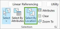 Bouton Select By Location (Sélectionner selon la localisation) sur le ruban