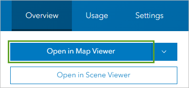 Bouton Open in Map Viewer (Ouvrir dans la visionneuse de carte)