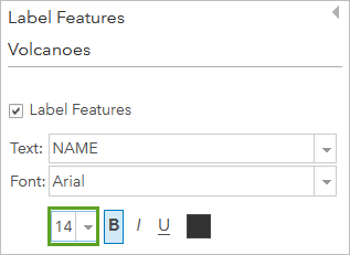 Volet Label Features (Etiqueter les entités)