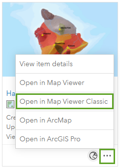 Option Ouvrir dans Map Viewer Classic