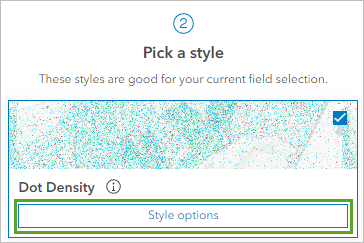 Option du style Dot Density (Densité de points)