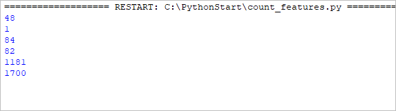 Shell Python avec nombre d’entités affiché