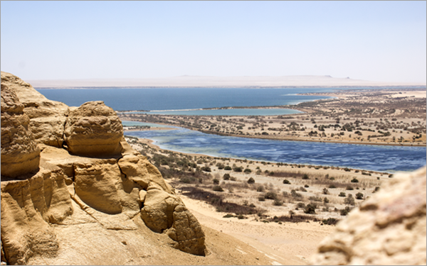 Vue du désert dans la région d’El Fayoum