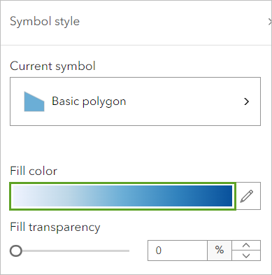 Couleur de Fill color (Couleur de remplissage) dans la fenêtre Symbol style (Style de symbole)