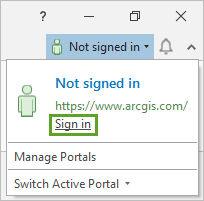 Statut de connexion développé pour afficher l’option Sign in (Se connecter).
