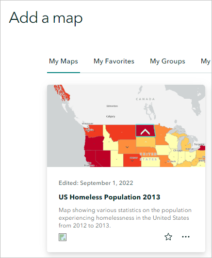 Ajoutez la carte intitulée Number of Homeless, 2013 (Nombre de sans-abri, 2013).