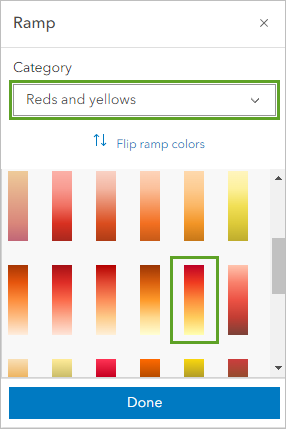 Combinaison de couleurs allant du rouge au jaune
