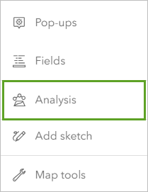 Bouton Analysis (Analyse) dans la barre d’outils Settings (Paramètres)