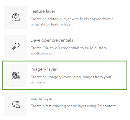 Option Imagery layer (Couche d’imagerie)