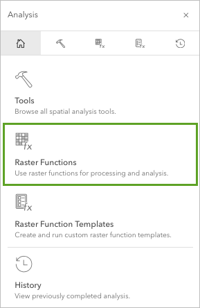 Option Raster Functions (Fonctions raster)