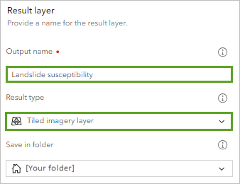 Section Result layer (Couche de résultat)