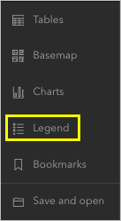 Legend (Légende) dans la barre d’outils Contents (Contenu)