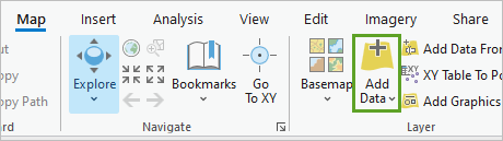 Bouton Ajouter des données sur le ruban dans la section Couche de l’onglet Carte