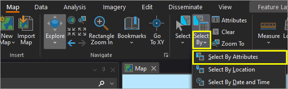 Option Select By Attributes (Sélectionner selon les attributs)