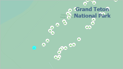 Emplacement de camping 1HB sélectionné sur la carte.