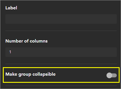 Option Make group collapsible (Rendre le groupe réductible)