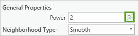 Bouton Optimize (Optimiser) du contrôle Power (Puissance) sous General Properties (Propriétés générales)