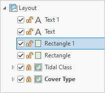 Élément Rectangle 1 dans la fenêtre Contents (Contenu)