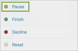 Option Pause (Interrompre)