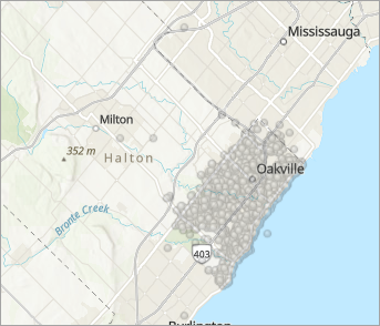 Carte avec toutes les entités filtrées