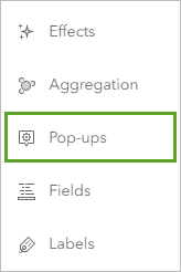 Pop-ups (Fenêtres contextuelles) dans la barre d’outils Settings (Paramètres)