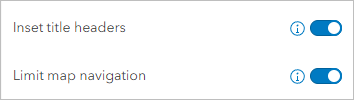 Paramètres En-têtes du titre de l’encart et Limiter la navigation sur la carte activés.