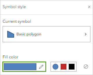 Couleur de remplissage dans la fenêtre Style de symbole