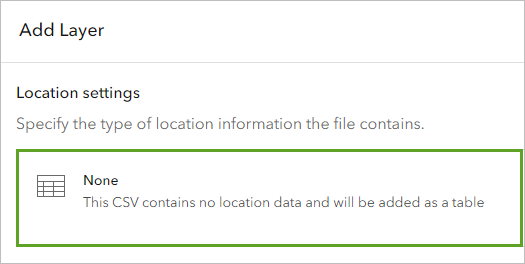 Location settings (Paramètres de localisation) défini sur None (Aucun)