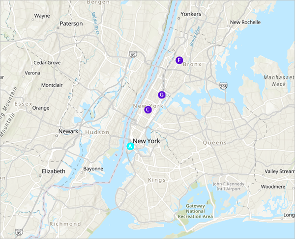 Fond de carte topographique de la ville de New York