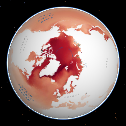 Vue du globe de l’Arctique