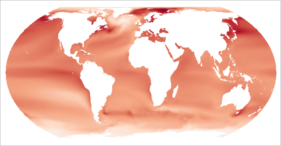 Carte de l’augmentation des températures en rouge